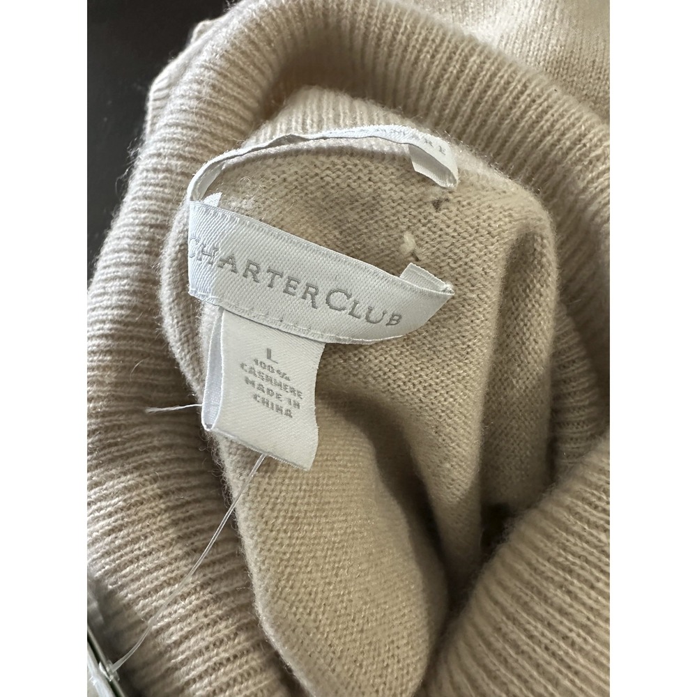 NWT Charter Club 100% Cashmere Turtleneck Sweater Women's Size Large *Flawed* - Picture 7 of 16